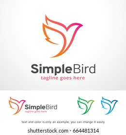 Simple Bird Logo Template Design Vector, Emblem, Design Concept, Creative Symbol, Icon