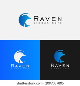 simple bird logo template, raven logo illustration