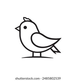 ilustración simple del Vector del logotipo del pájaro, arte de la línea, pájaro del arte de la línea