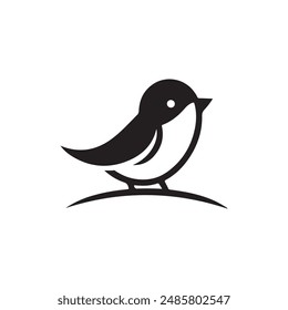 ilustración simple del Vector del logotipo del pájaro, arte de la línea, pájaro del arte de la línea