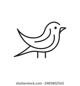 Simple Bird Logo Vektorgrafik Icon Illustration, Line Art, One Line Art Bird