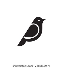 simple bird logo vector icon illustration, line art, one line art bird