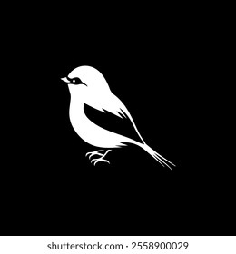 simple bird logo vector icon illustration, line art, one line art bird