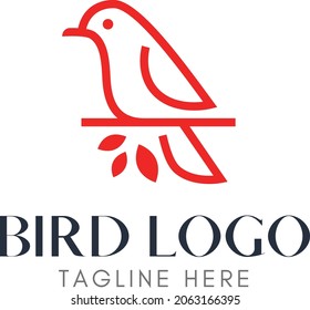 Simple Bird Logo With White Background