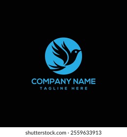 simple bird monogram logo. Flying bird logo.with vector design concept
