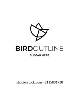 Ave simple con diseño de logotipo de esquema