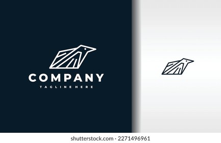 diseño de logotipo de contorno de pájaro simple