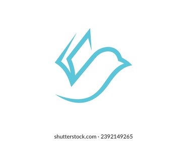 ilustración vectorial del logotipo de papel de pájaro simple