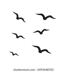 Simple Bird Silhouette Royalty Free Images silhouette set eps 10