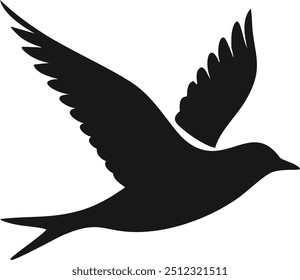 Simple bird silhouette showcasing the beauty of effortless, soaring motion.