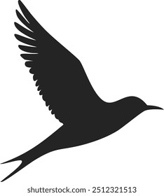 Simple bird silhouette showcasing the beauty of effortless, soaring motion.