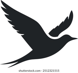 Simple bird silhouette showcasing the beauty of effortless, soaring motion.