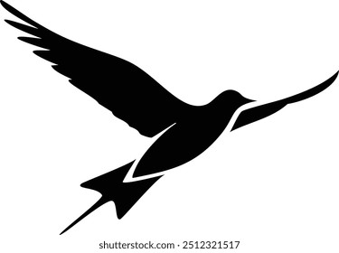 Simple bird silhouette showcasing the beauty of effortless, soaring motion.