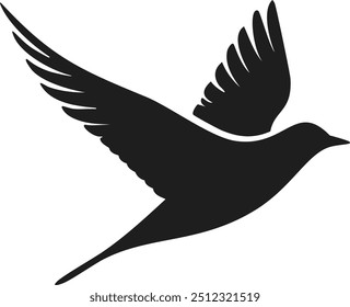 Simple bird silhouette showcasing the beauty of effortless, soaring motion.