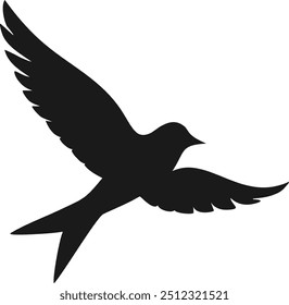 Simple bird silhouette showcasing the beauty of effortless, soaring motion.