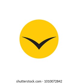 simple bird silhouette in the sun logo 