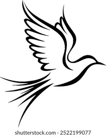 Diseño simple del Vector de la silueta del pájaro con el fondo blanco