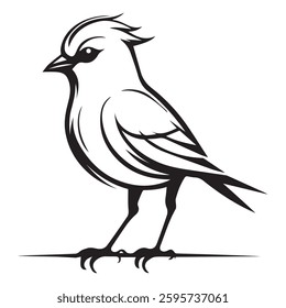 Simple Bird silhouette vector icon design on white background