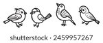 Simple Bird Silhouettes Vector Set