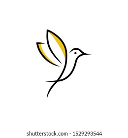 Simple bird vector design with line style