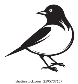 Simple Bird vector icon on white
