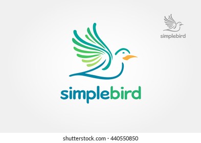 Simple Bird Vector Logo Illustration. Stylized Bird logo template. 