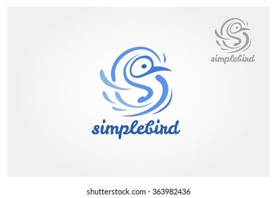 Simple  Bird Vector Logo Template. Vector illustration for your design. This logo design for all creative business, education, consulting, excellent, simple and unique concept.