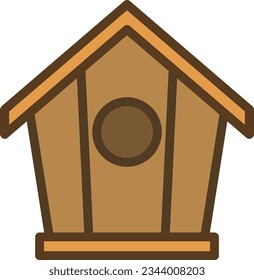 Simple Birdhouse Isolated Vector Icon