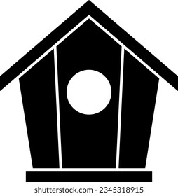 Simple Birdhouse Isolated Vector Silhouette