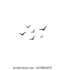 Simple birds flying illustration vector.