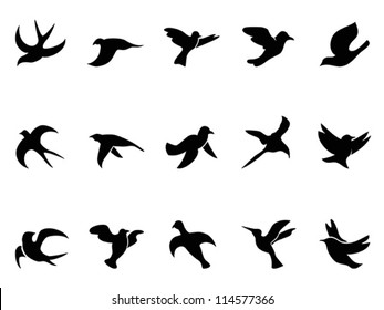 Simple Birds Flying Silhouettes Stock Vector (Royalty Free) 114577366 ...