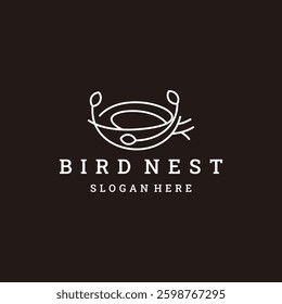 simple bird's nest logo design, bird logo vector illustration