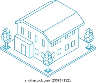 A simple bird's-eye view of a city building