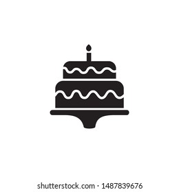 Simple birthday cake flat icon design vector