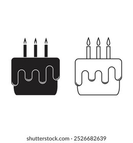 simple birthday cake flat icon vector