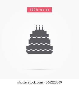 simple birthday cake icon