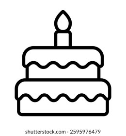 Simple Birthday Cake icon. The icon can be used for websites, print templates, presentation templates, illustrations, etc	
