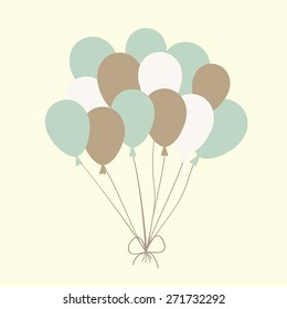 simple birthday card with a bunch of balloons