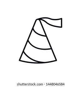 Simple birthday hat line icon. Stroke pictogram. Vector illustration isolated on a white background. Premium quality symbols. Vector sign for mobile app and web sites.