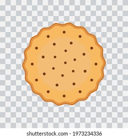 Simple biscuit icon on transparent background. Food icon. Vector Illustration Eps10