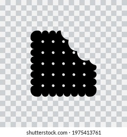 Simple biscuit icon on transparent background. Food icon. Vector Illustration Eps10