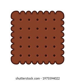 Simple biscuit icon on white background. Food icon. Vector Illustration Eps10