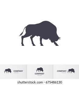 Simple Bison for Mascot Logo Template on White