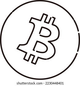 Simple Bitcoin Cash (BCH) Symbol (schwarz-weiß)