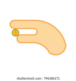 Simple Bitcoin Hold Vector Illustration Graphic Design