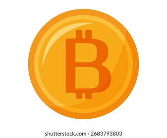 Icono de Bitcoin simple. Ilustración de criptomoneda.