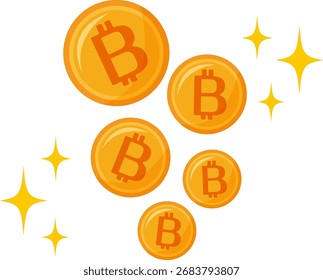 Icono de Bitcoin simple. Ilustración de criptomoneda.