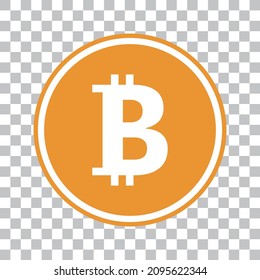 Un sencillo icono de bitcoin. Ilustración vectorial con fondo transparente.