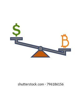 Simple Bitcoin Investment Rate Vector Illustration Graphic Design