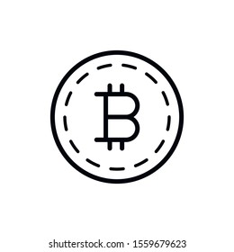 Simple bitcoin line icon. Stroke pictogram. Vector illustration isolated on a white background. Premium quality symbol. Vector sign for mobile app and web sites.